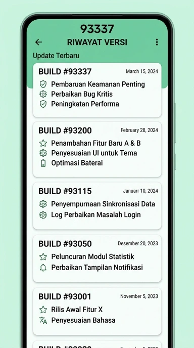 Riwayat Versi 93337 untuk Pengguna Android