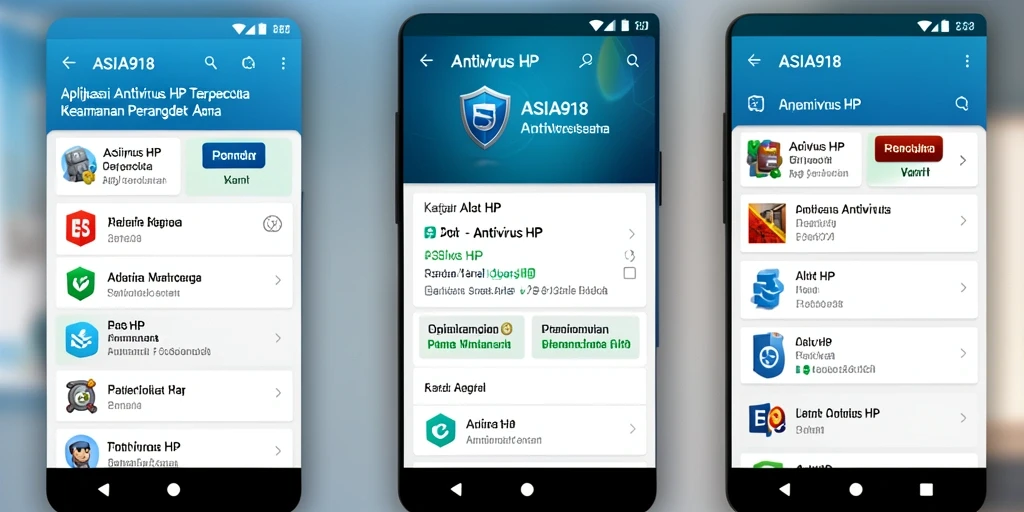 Tampilan antarmuka ASIA918 yang bersih dan fungsional untuk perlindungan HP.