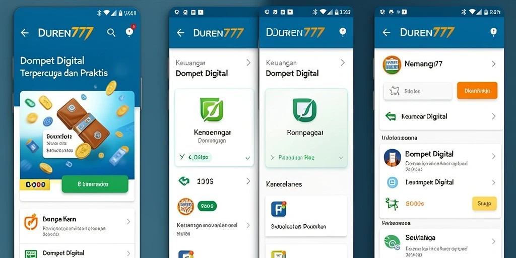 Antarmuka sederhana DUREN777 untuk transaksi Dompet Digital.