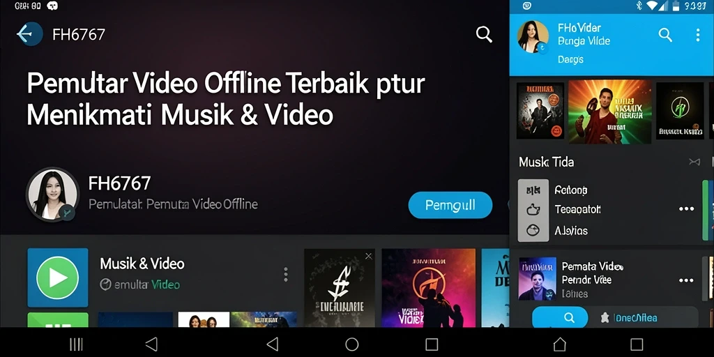 Tampilan antarmuka FH6767 yang sederhana dan mudah digunakan untuk Pemutar Video Offline.