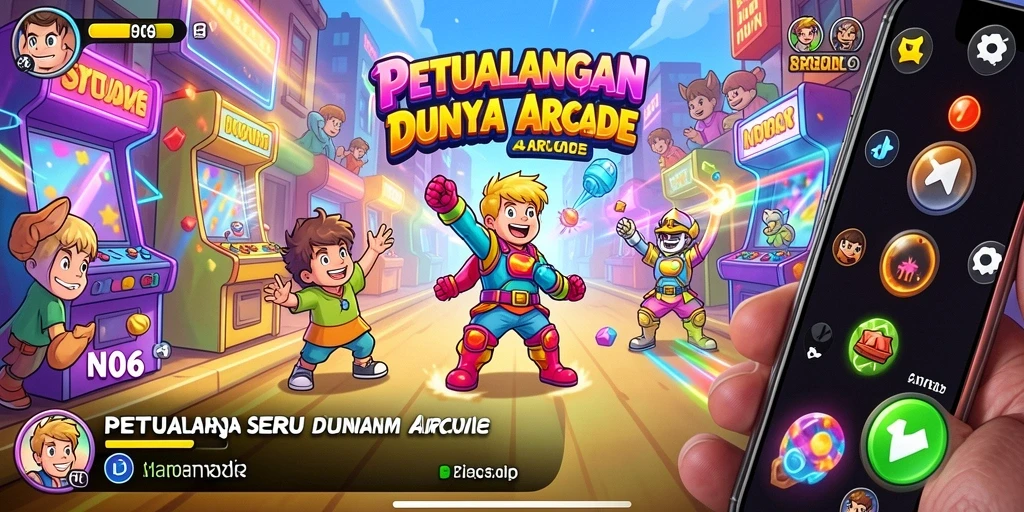 Tampilan antarmuka N06 yang menarik dan fungsional dalam gameplay Arcade.