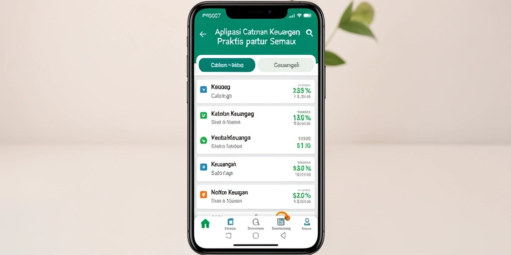 Tampilan antarmuka aplikasi Catatan Keuangan PRG007 yang menarik dan fungsional.