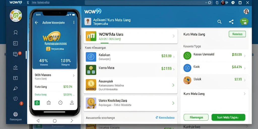 Screenshot antarmuka aplikasi Kurs Mata Uang WOW99 yang menarik.